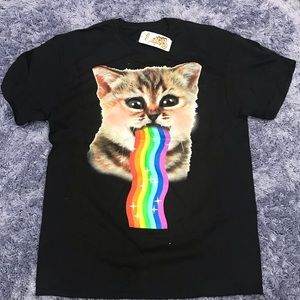 Men’s Large Cat Rainbow T-Shirt